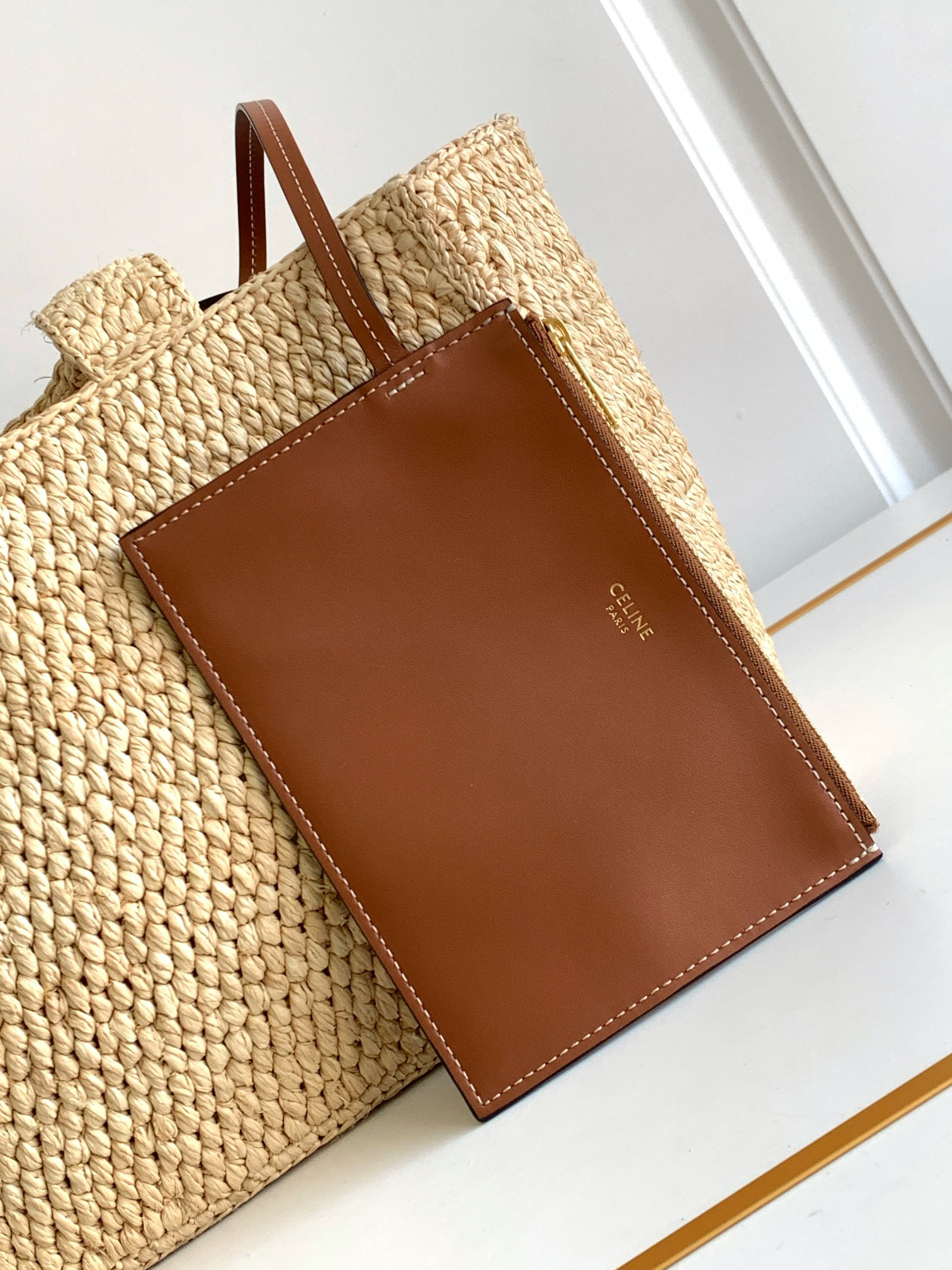 CELINE TCABAS THAIS Small Woven Tote Bag - Image 6