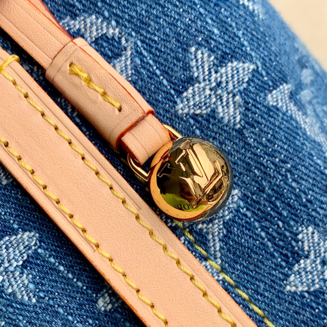 Louis Vuitton Nano Noe Denim Monogram Crossbody Bag - Image 6