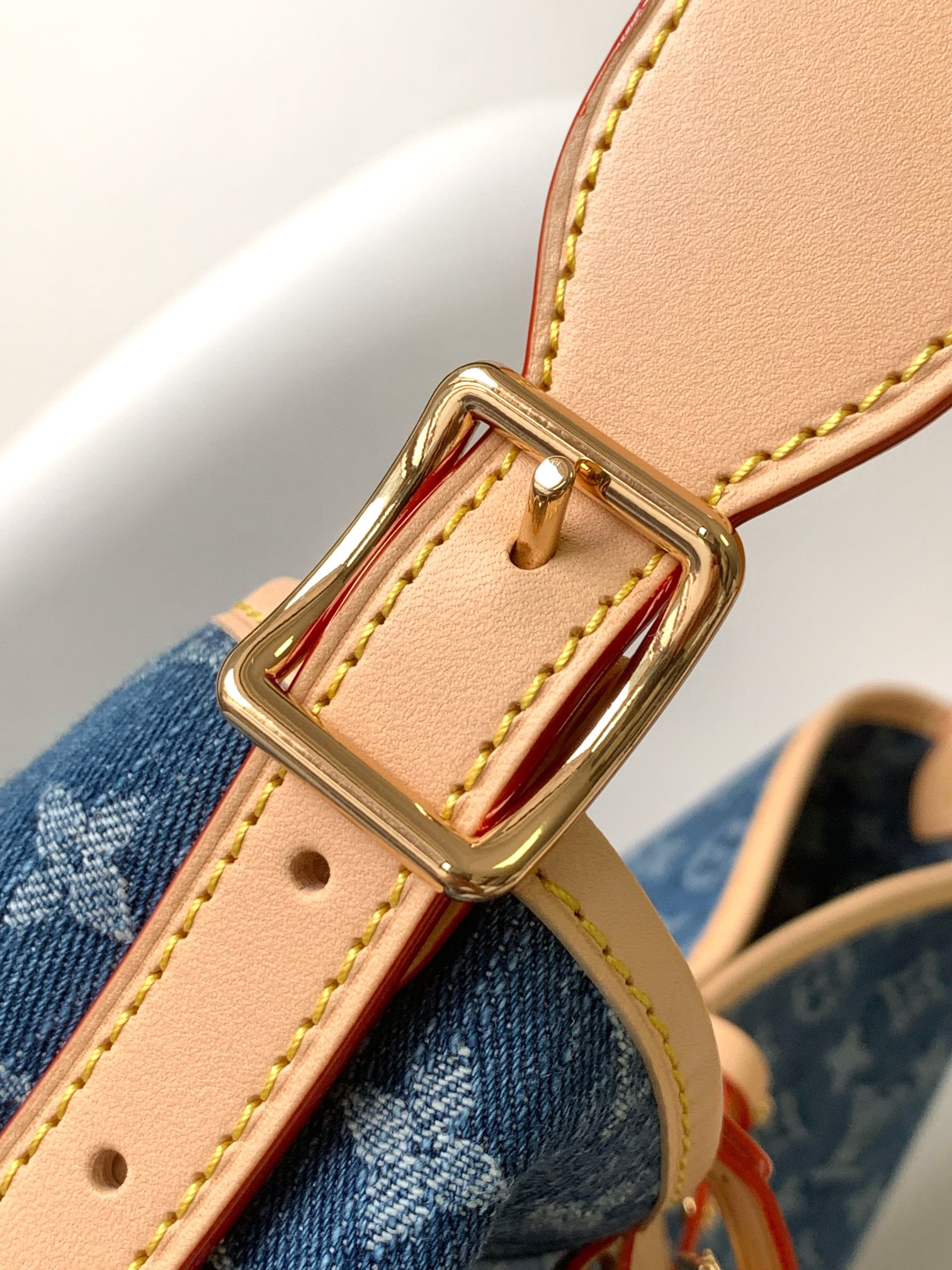 Louis Vuitton CarryAll MM Handbag in Blue Denim - Image 6