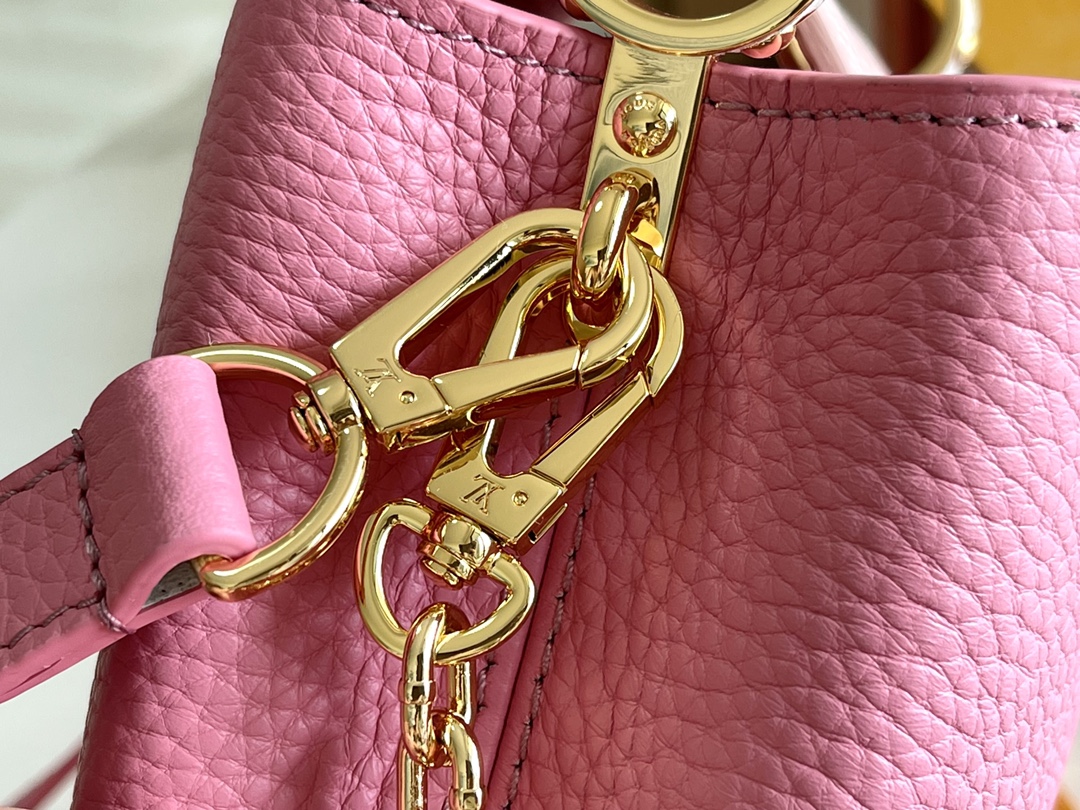 Louis Vuitton Capucines Mini Handbag – Pale Pink Floral Tri-Color - Image 6