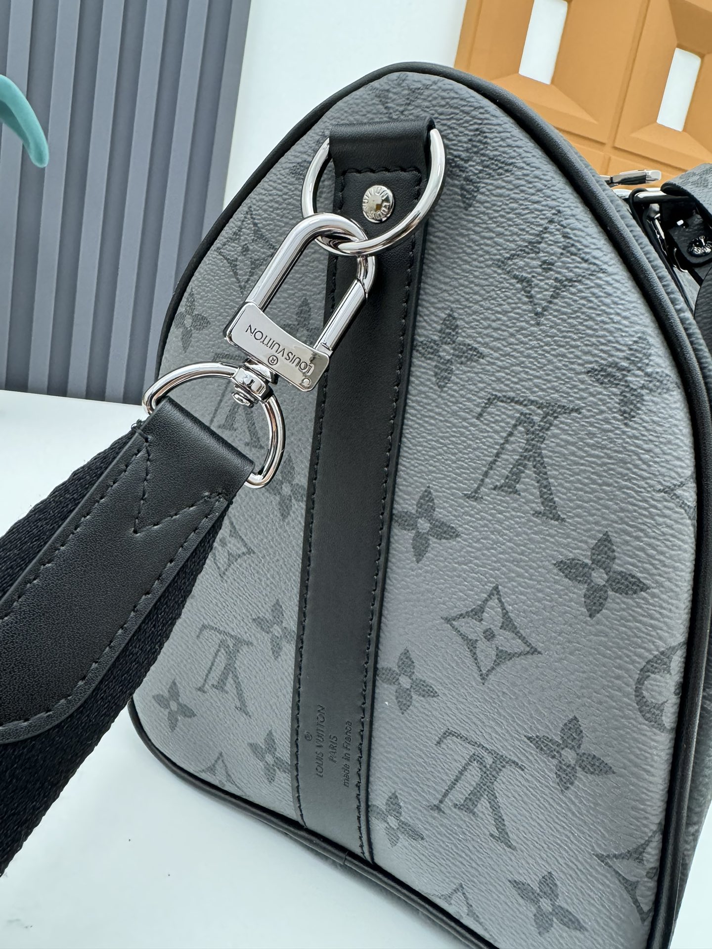 Louis Vuitton Keepall 35 Travel Bag in Monogram Eclipse Canvas - Image 6