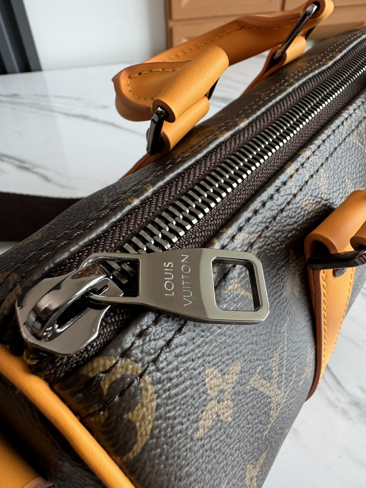 Louis Vuitton Keepall 25 Travel Bag in Monogram Eclipse Reverse Canvas - Image 6