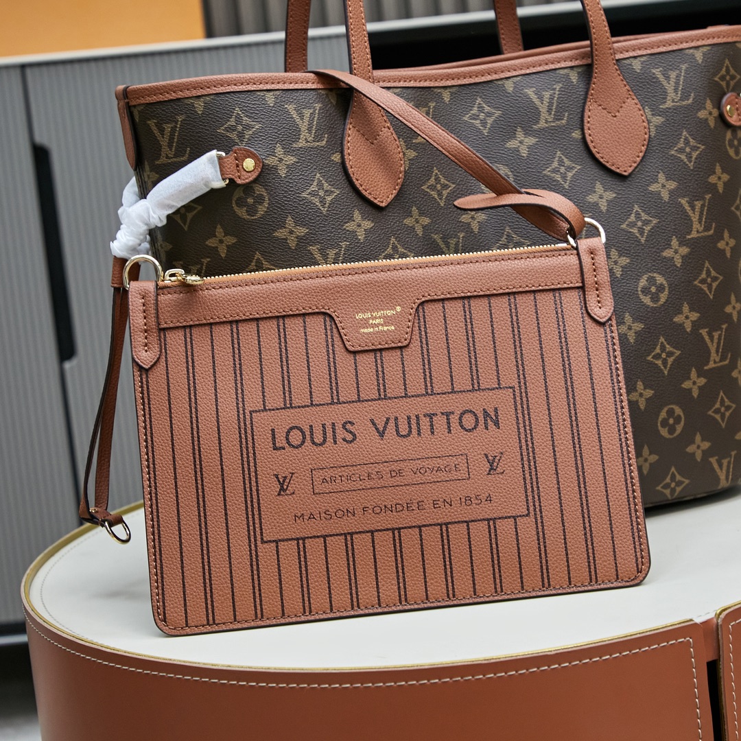 Louis Vuitton Neverfull MM Tote Bag in Damier Azur Canvas - Image 6