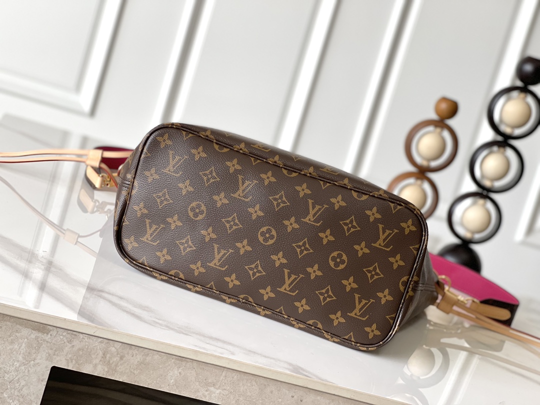 Louis Vuitton Neverfull MM Handbag in Damier Azur Canvas, Rose Pink - Image 6