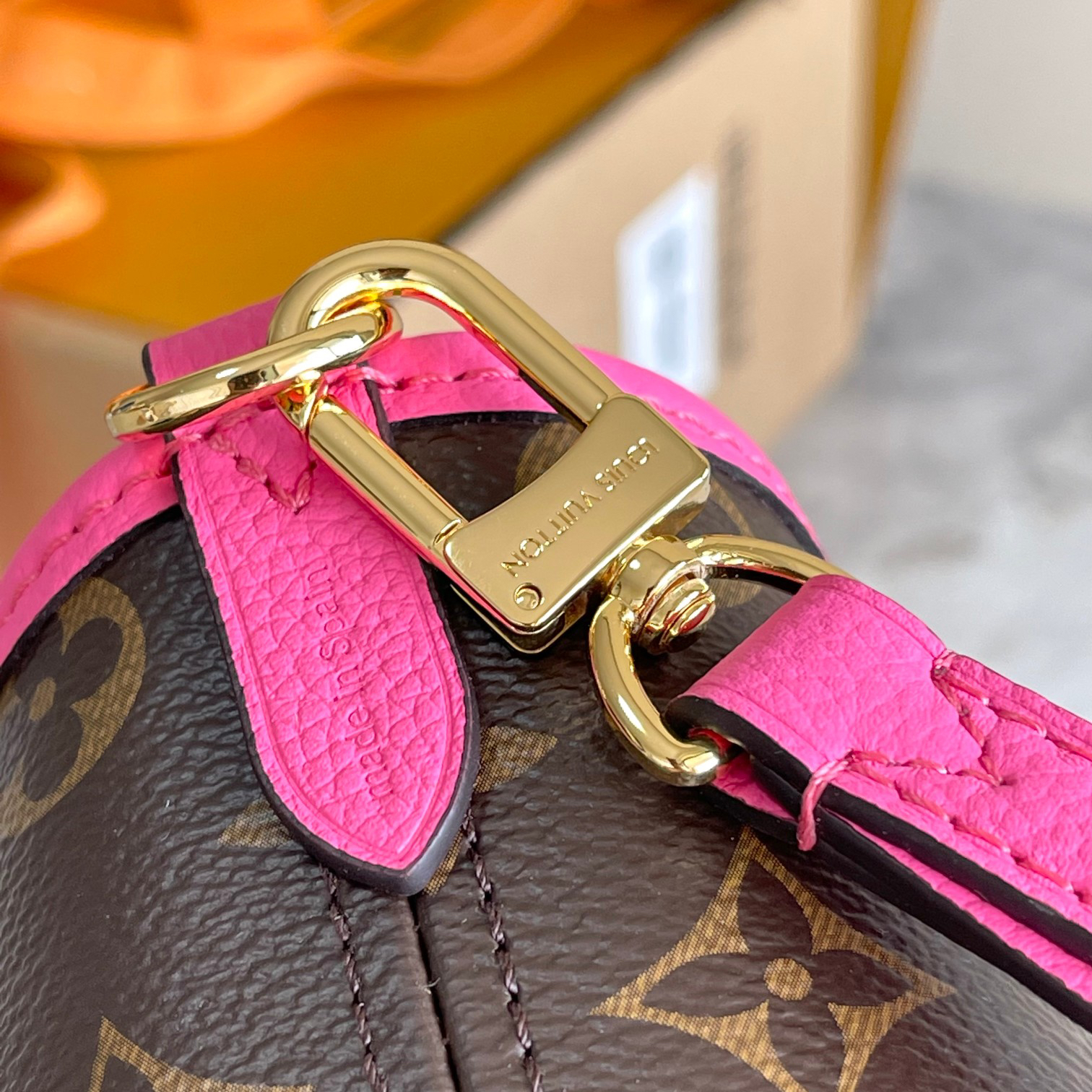 Louis Vuitton Neverfull BB Tote Bag in Damier Azur Canvas, Rose Pink - Image 6