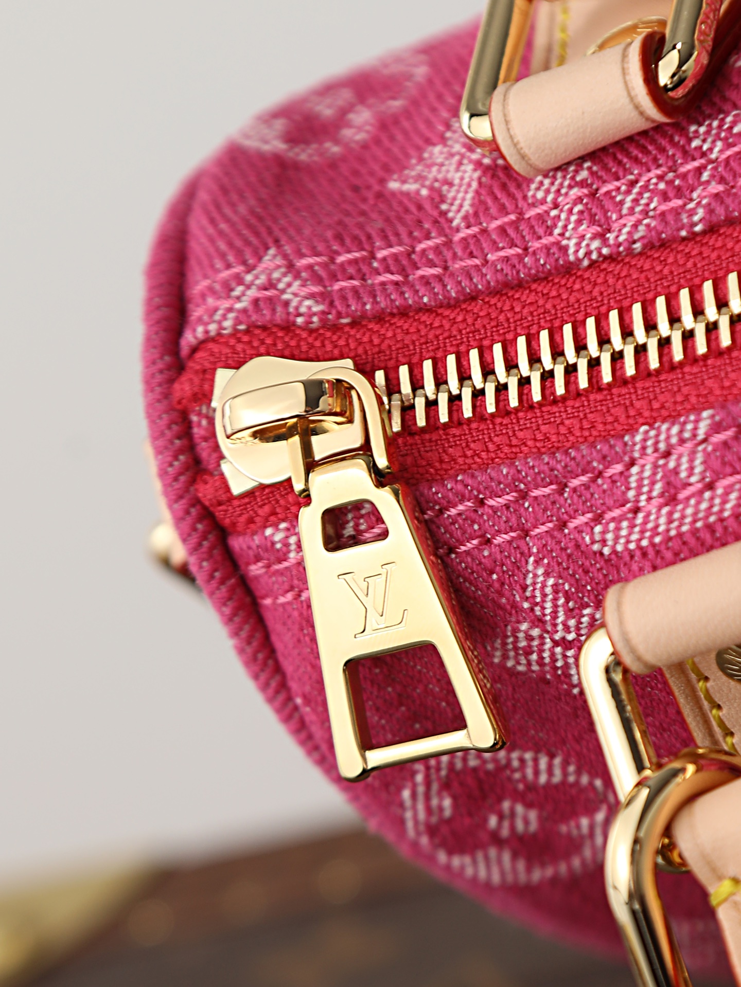 Louis Vuitton Nano Speedy Handbag in Blue Monogram Denim - Image 6
