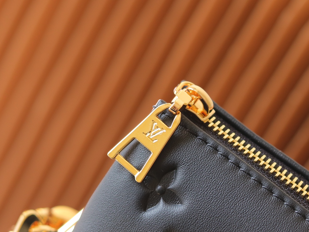 Coussin Small Handbag in Black Lambskin Leather - Image 6