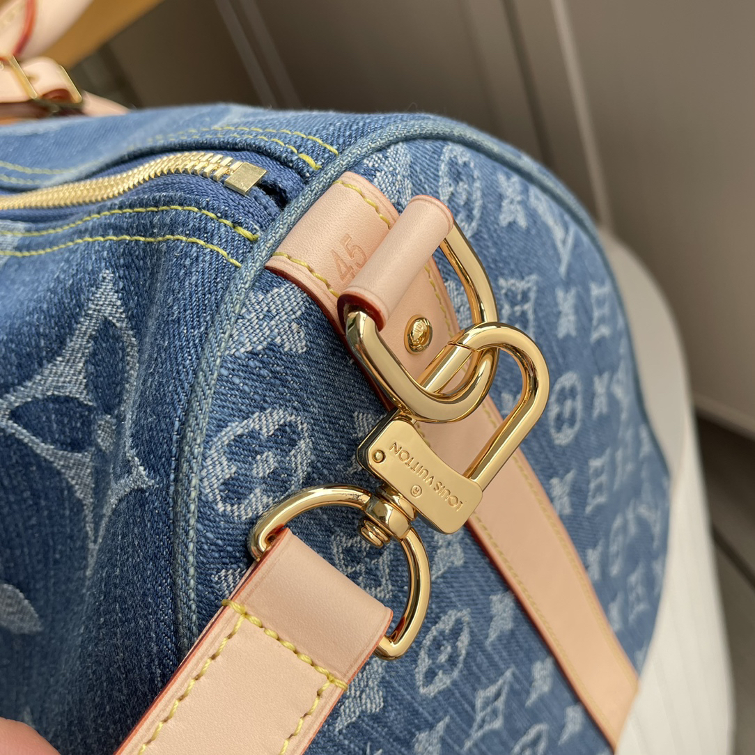 Keepall Bandoulière Travel Bag in Monogram Denim - Image 6