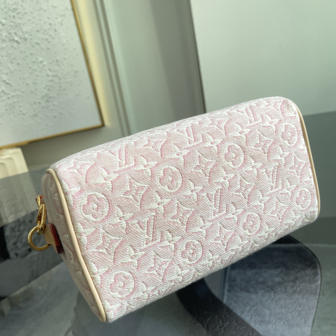 Louis Vuitton Speedy Bandoulière 20 Handbag in Pink Monogram Emblème Canvas - Image 6