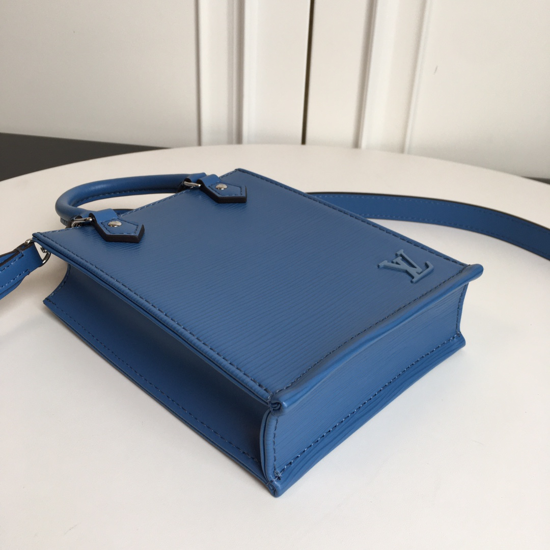 Louis Vuitton Petit Sac Plat Bag in Lake Blue Epi Leather - Image 6