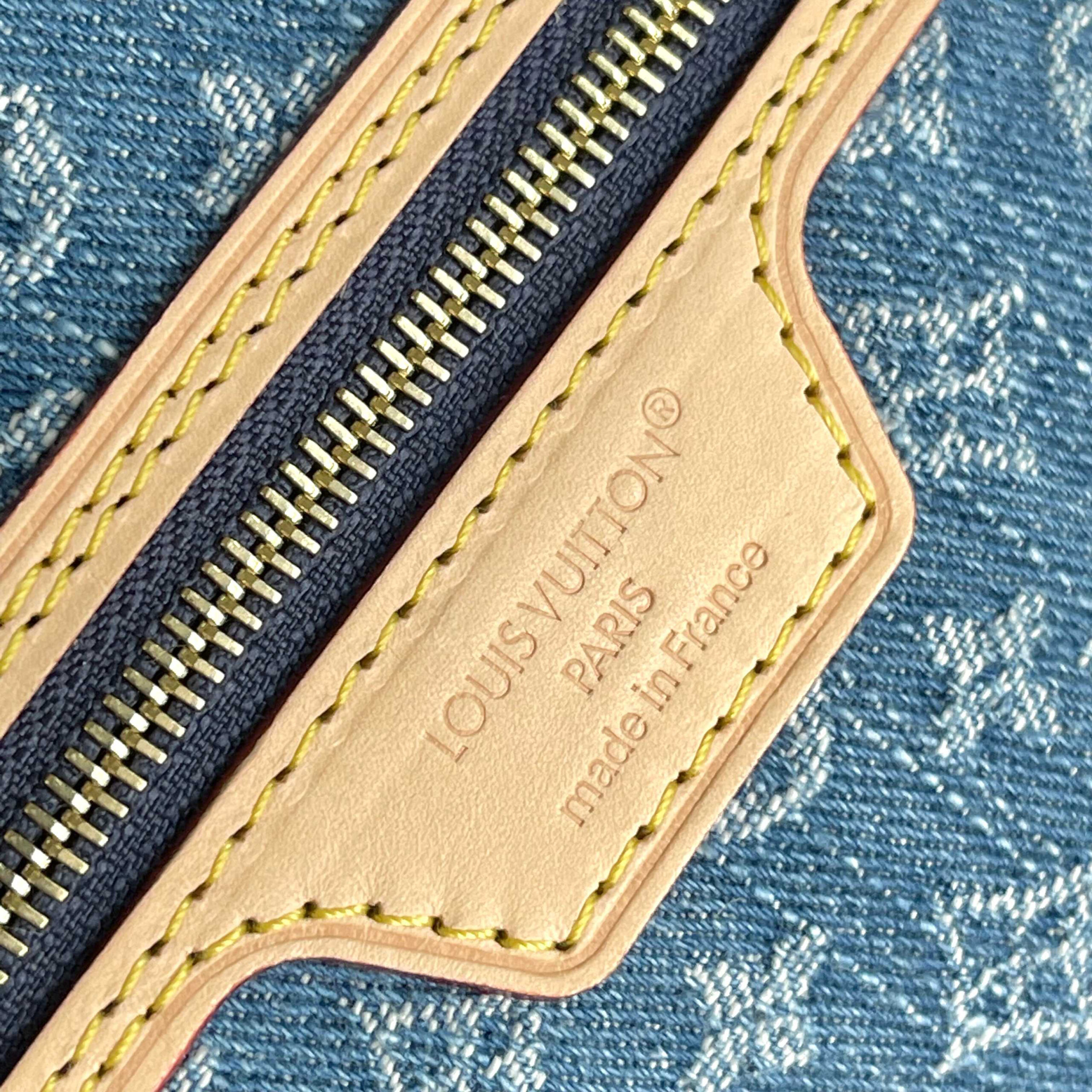 Louis Vuitton Neverfull MM Monogram Denim Tote Bag - Image 6