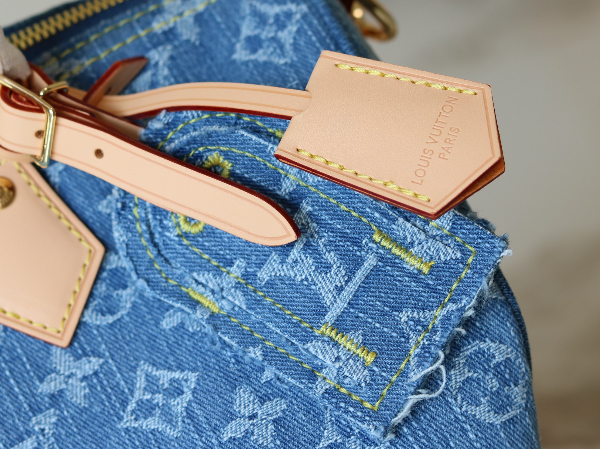 Louis Vuitton Speedy Bandouliere 30 Denim Handbag - Image 6