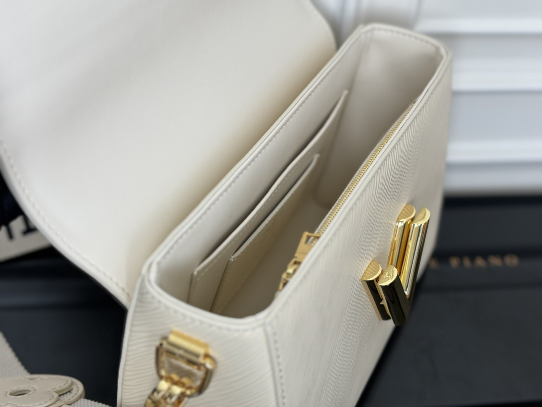 Louis Vuitton Twist Medium Crossbody Bag in White Epi Leather - Image 6