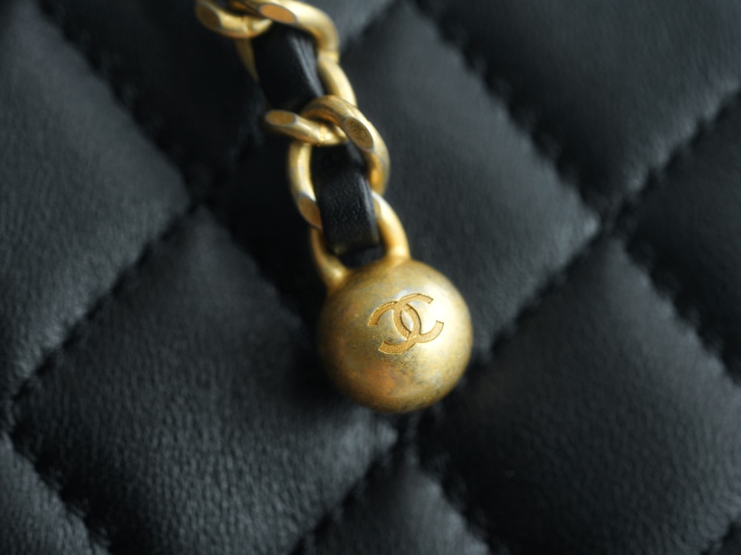 Mini Lambskin Shoulder Bag with Adjustable Metal Ball Strap - Image 6