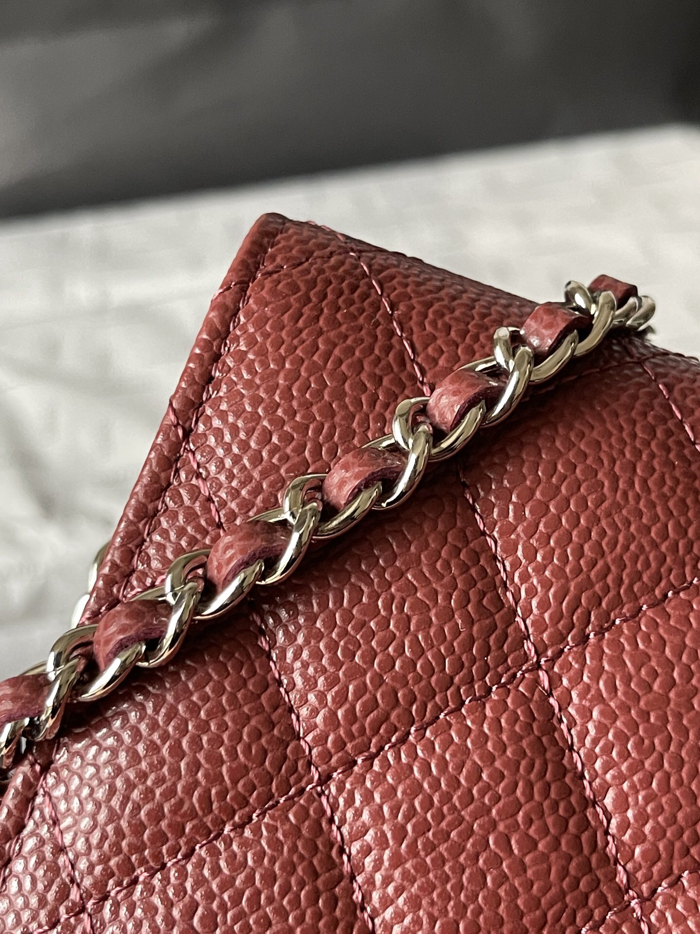 Chanel CF WOC Black Caviar Chain Wallet - Image 6
