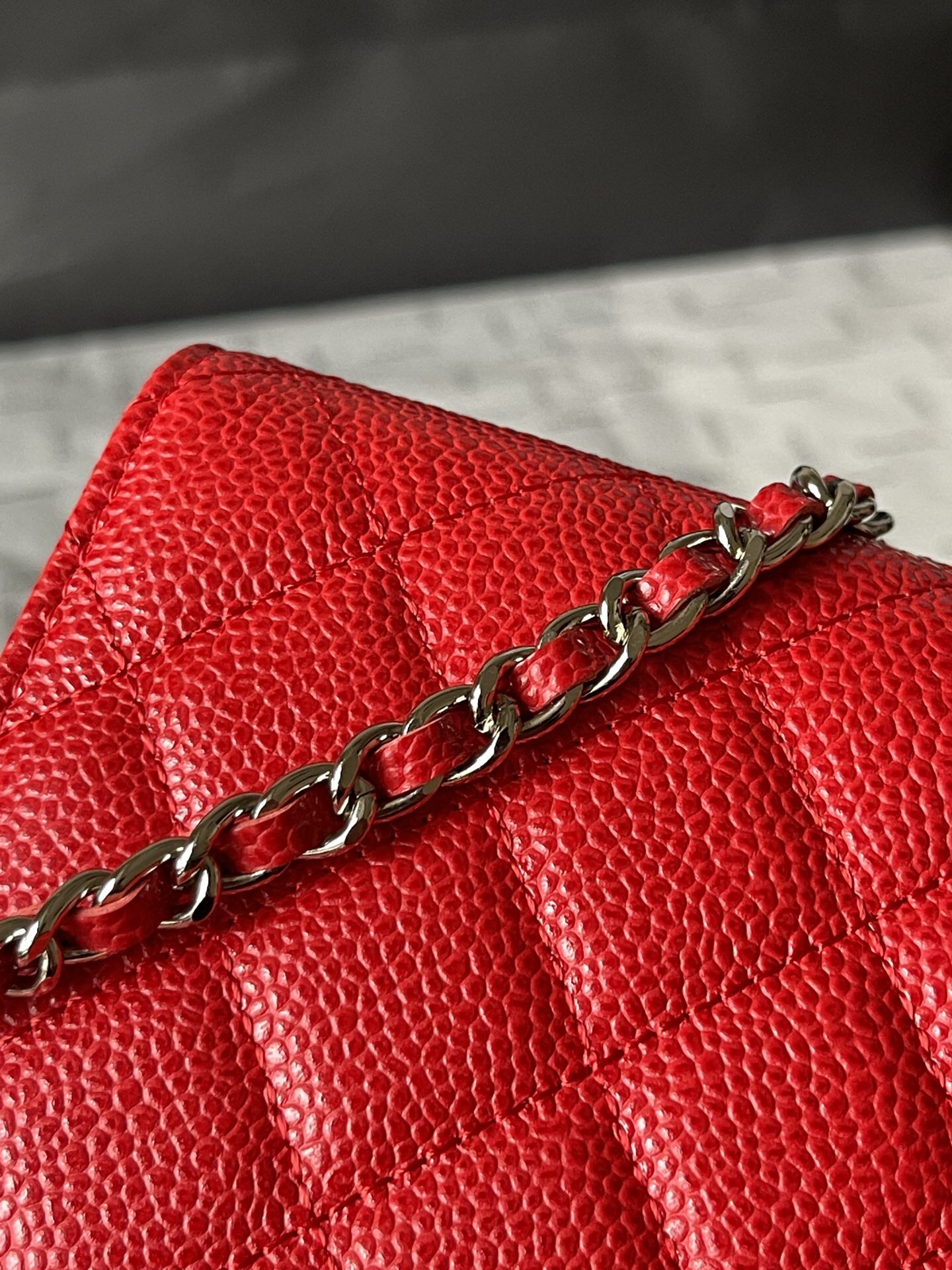 Chanel CF WOC Caviar Leather Chain Wallet - Image 6