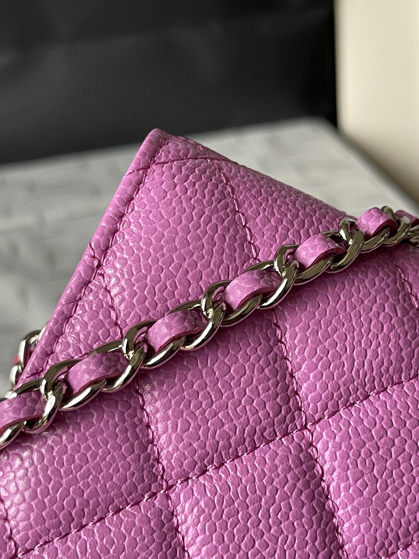 Chanel CF WOC Black Caviar Chain Wallet - Image 6