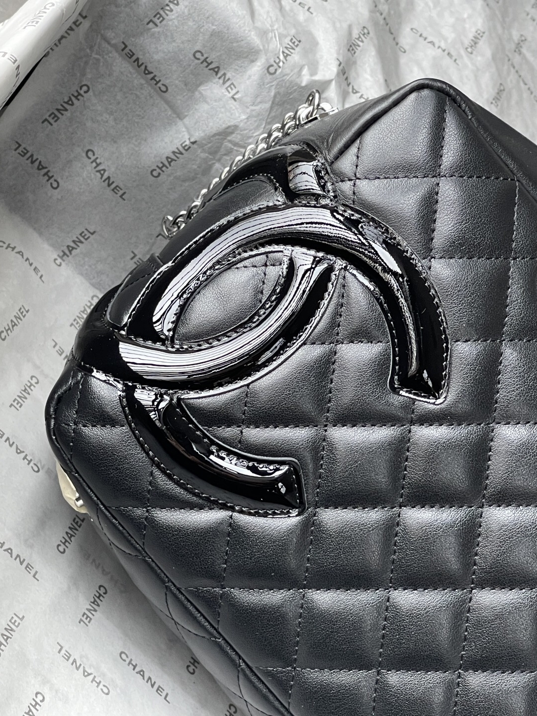Chanel Black and White Panda Bowling Bag - Image 6
