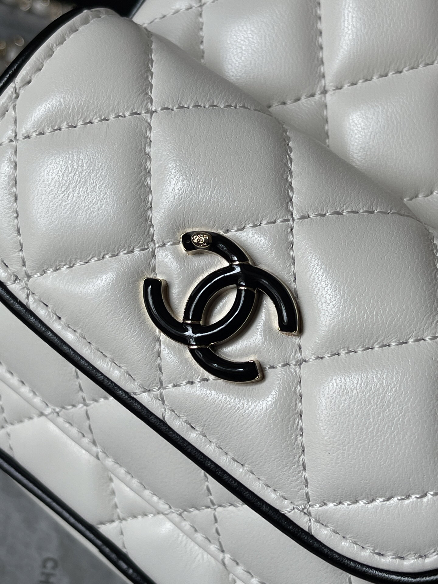Chanel Black and White Plaid Panda Backpack - Image 6