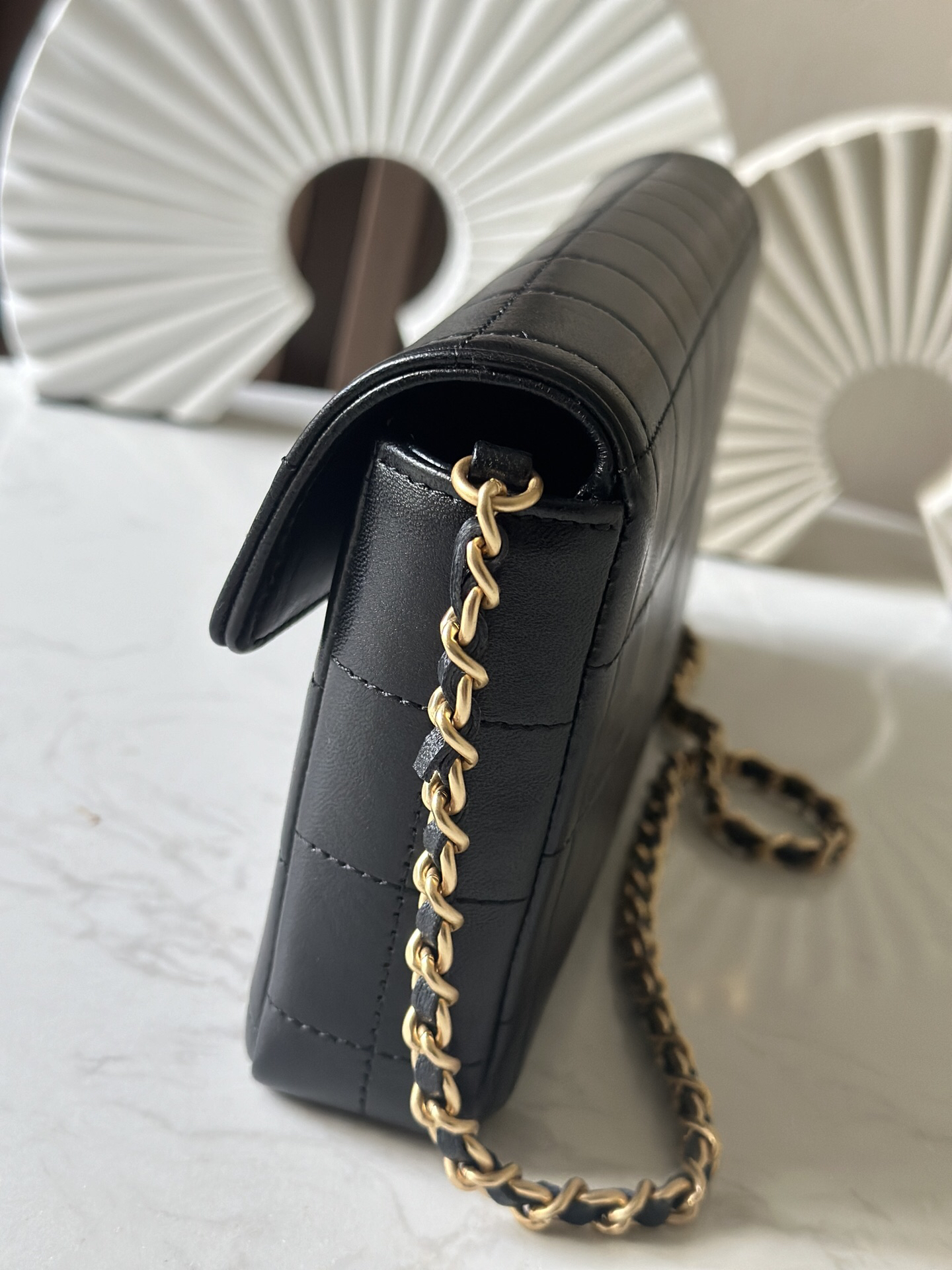 Chanel Vintage Lambskin Underarm Shoulder Bag in Soft Milk Tea - Image 6