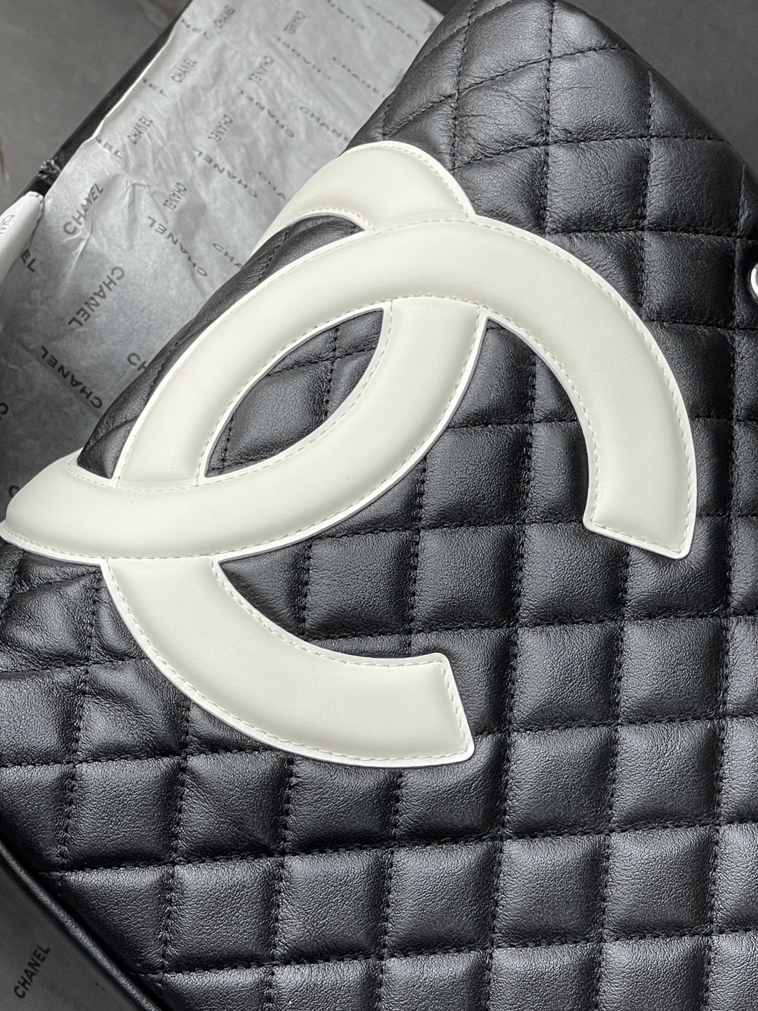 Chanel Black and White Panda Bowling Bag - Image 6
