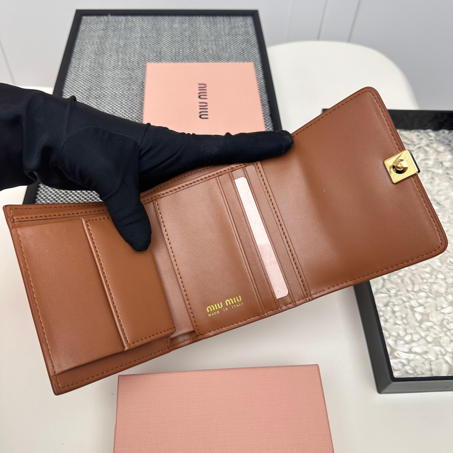 Miu Miu Leather Coin Purse and Card Holder - Image 6