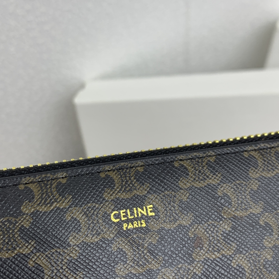 Celine Triomphe Canvas Large C Charm Zip Wallet - Image 6