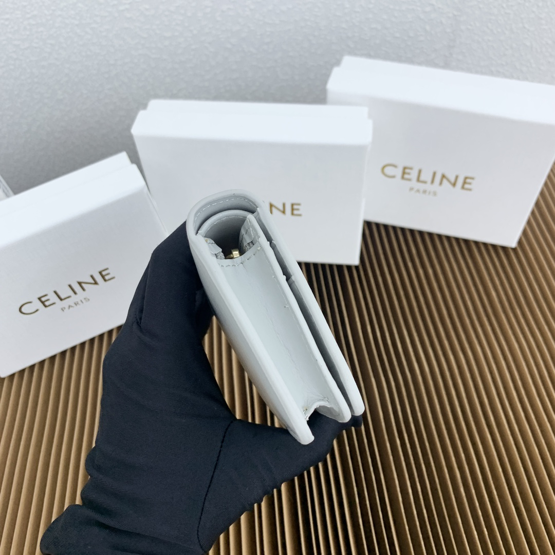 Celine Triomphe Cowhide Leather Wallet - Image 6