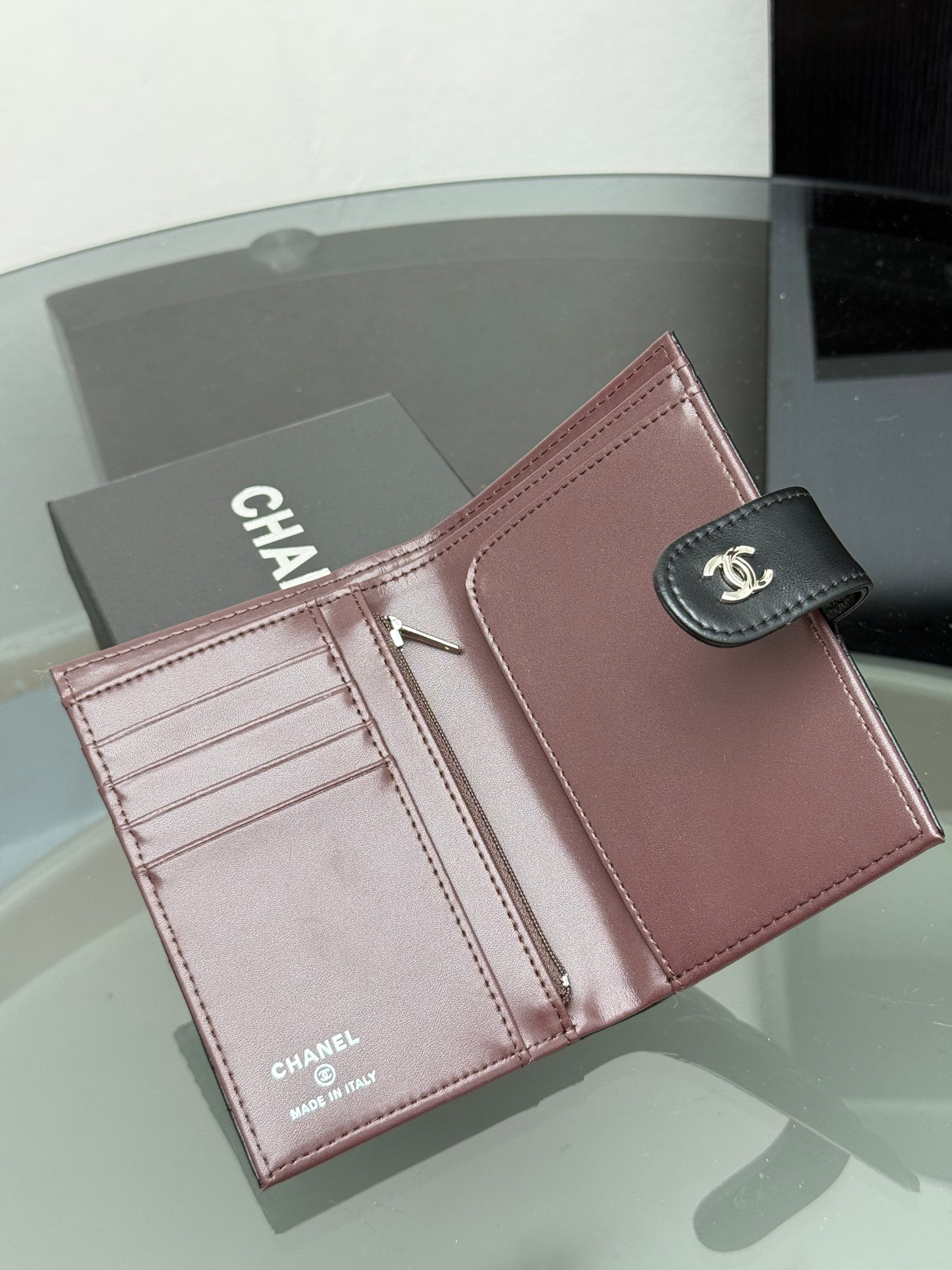 Chanel Caviar Leather Multifunction Passport Wallet - Image 6