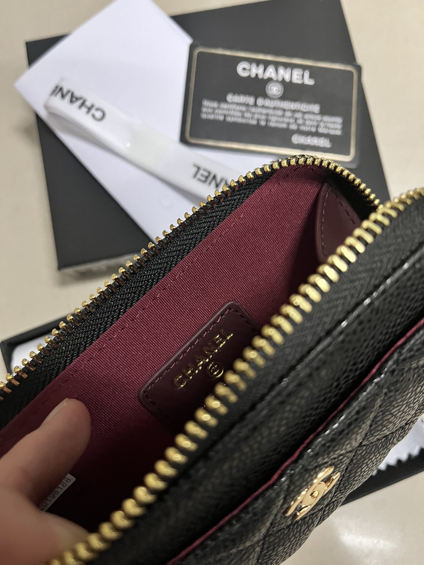 Chanel Caviar Leather Wallet A9685 - Image 6
