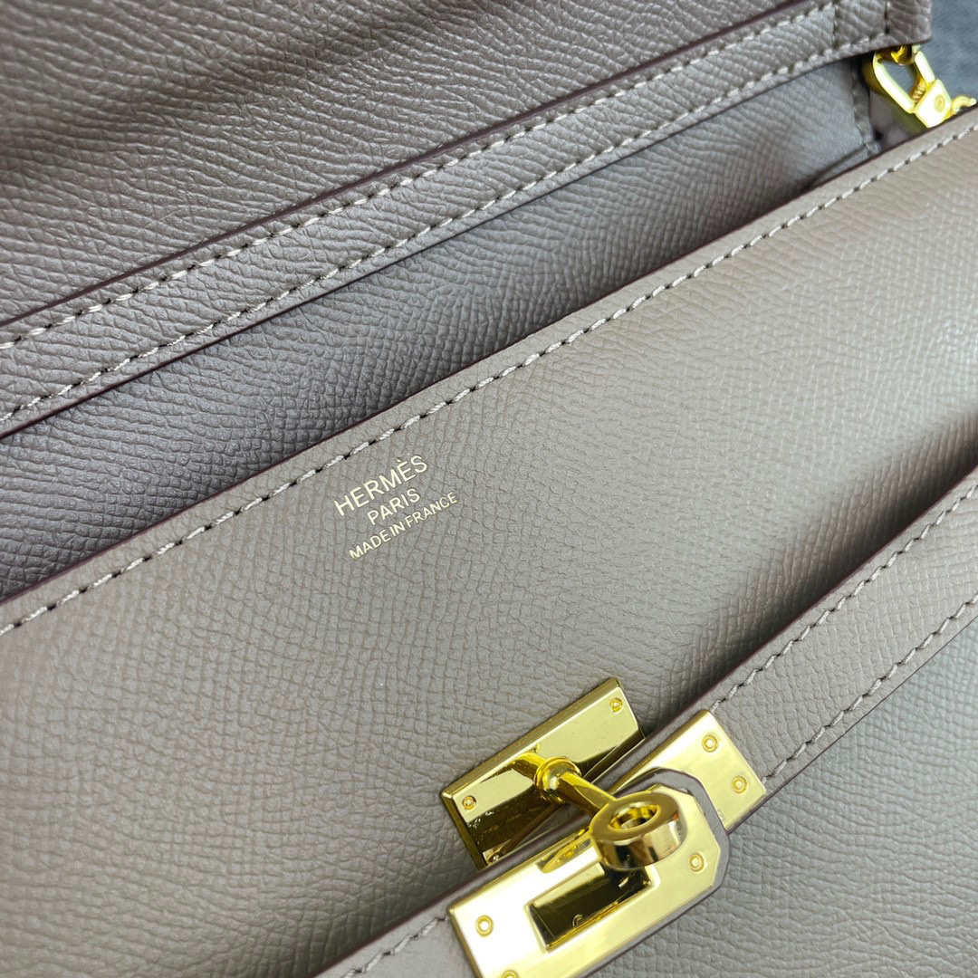 Hermes Kelly Leather Shoulder Bag - Image 6
