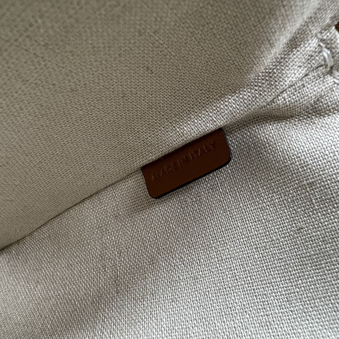Celine Handbag in Blue Striped Textile with Brown Logo - Image 6