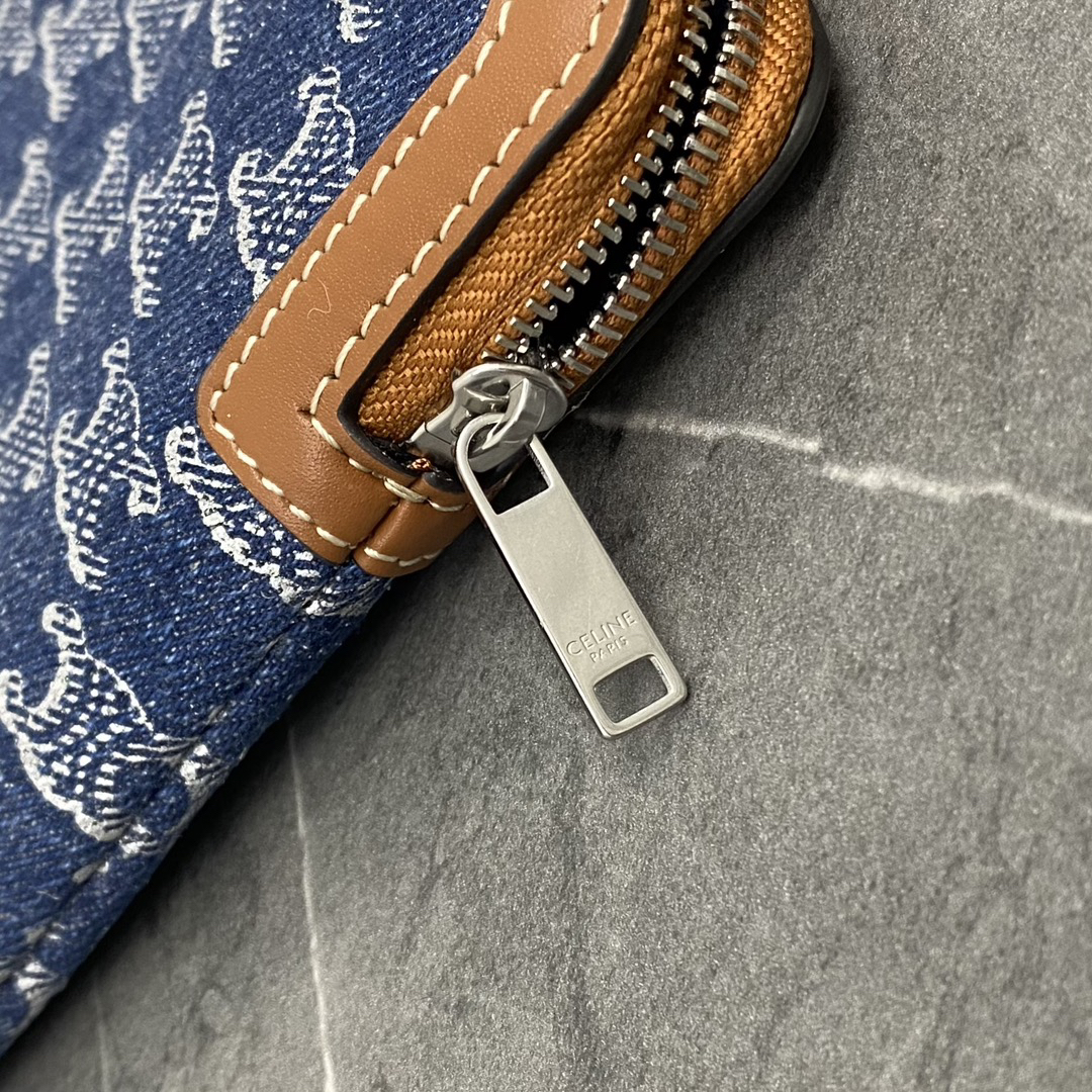 Celine Denim Embroidered Handbag - Image 6
