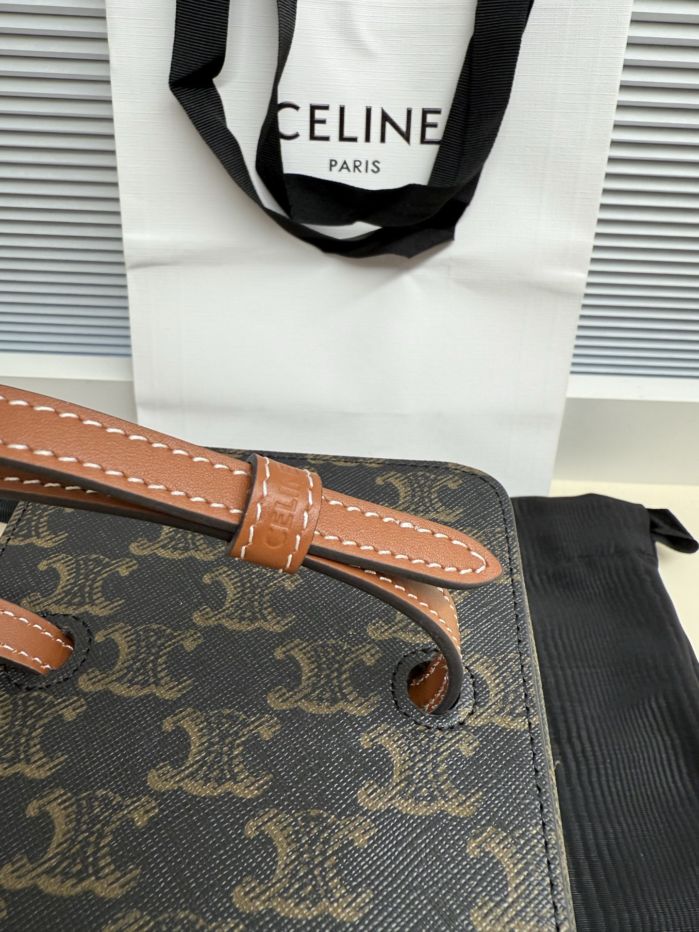 TRIOME FRAME Small Logo-Print Leather Box Handbag - Image 6