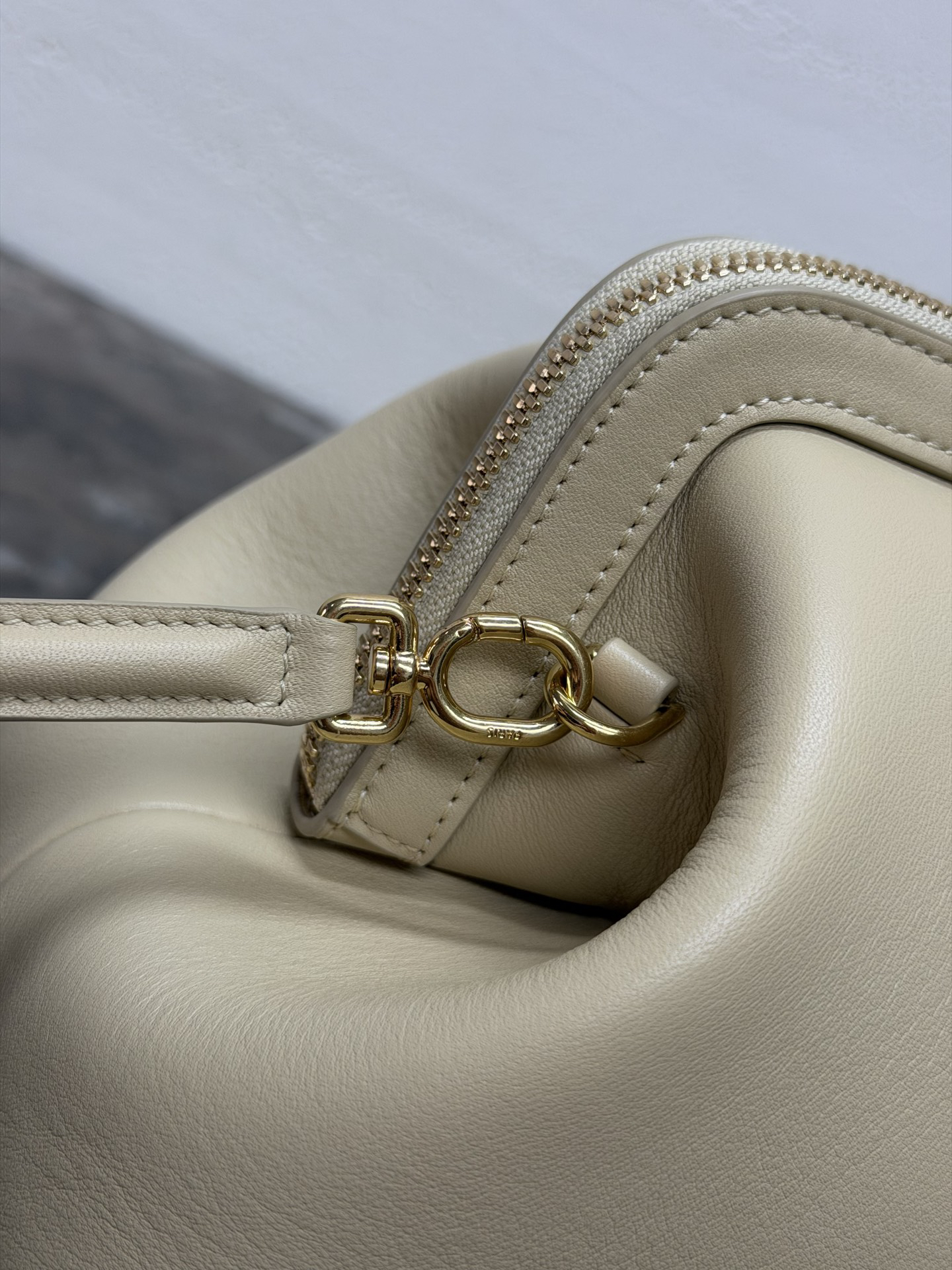 Small Leather Handbag with Steel Hardware - Image 6