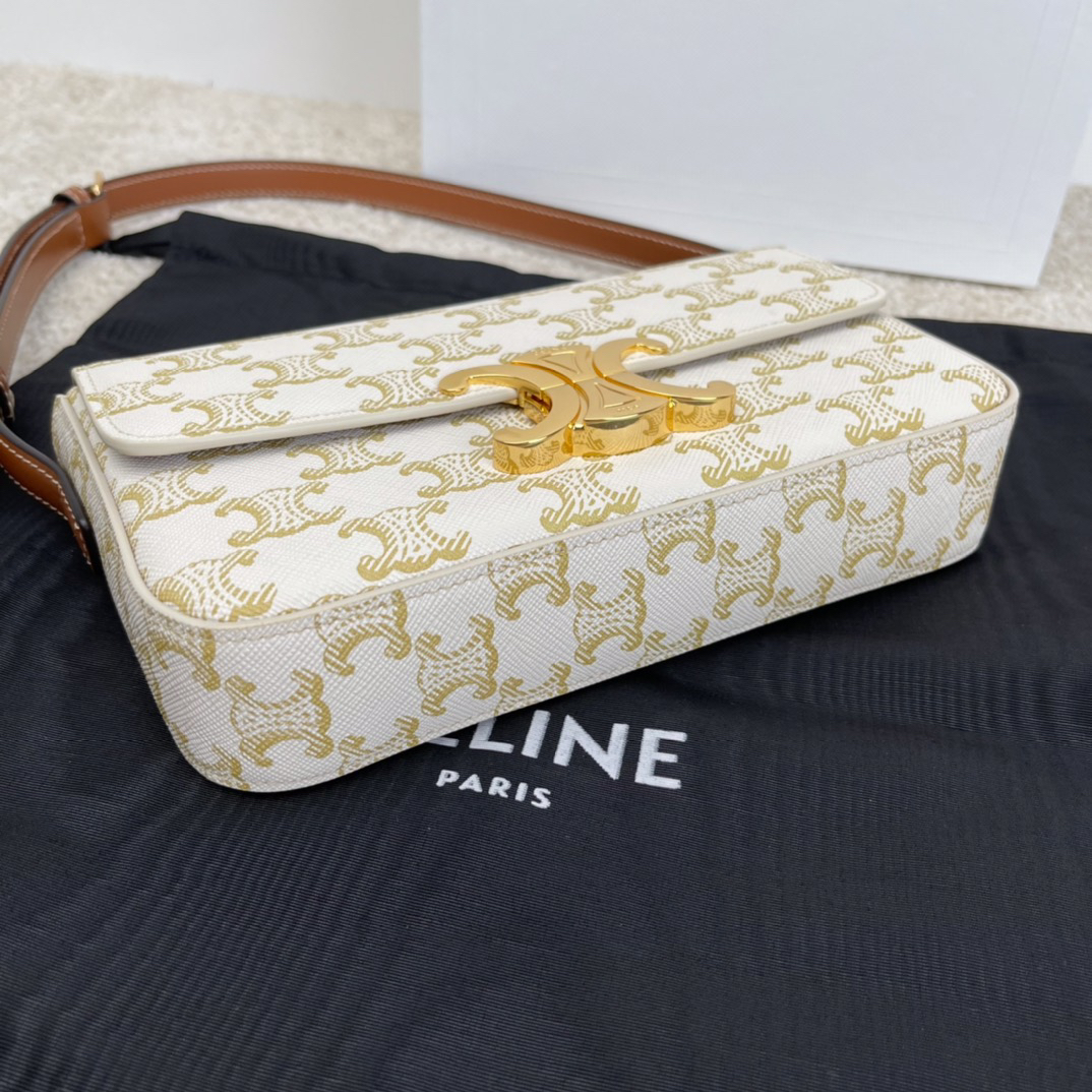 TRIOME White Floral Leather Shoulder Bag - Image 6
