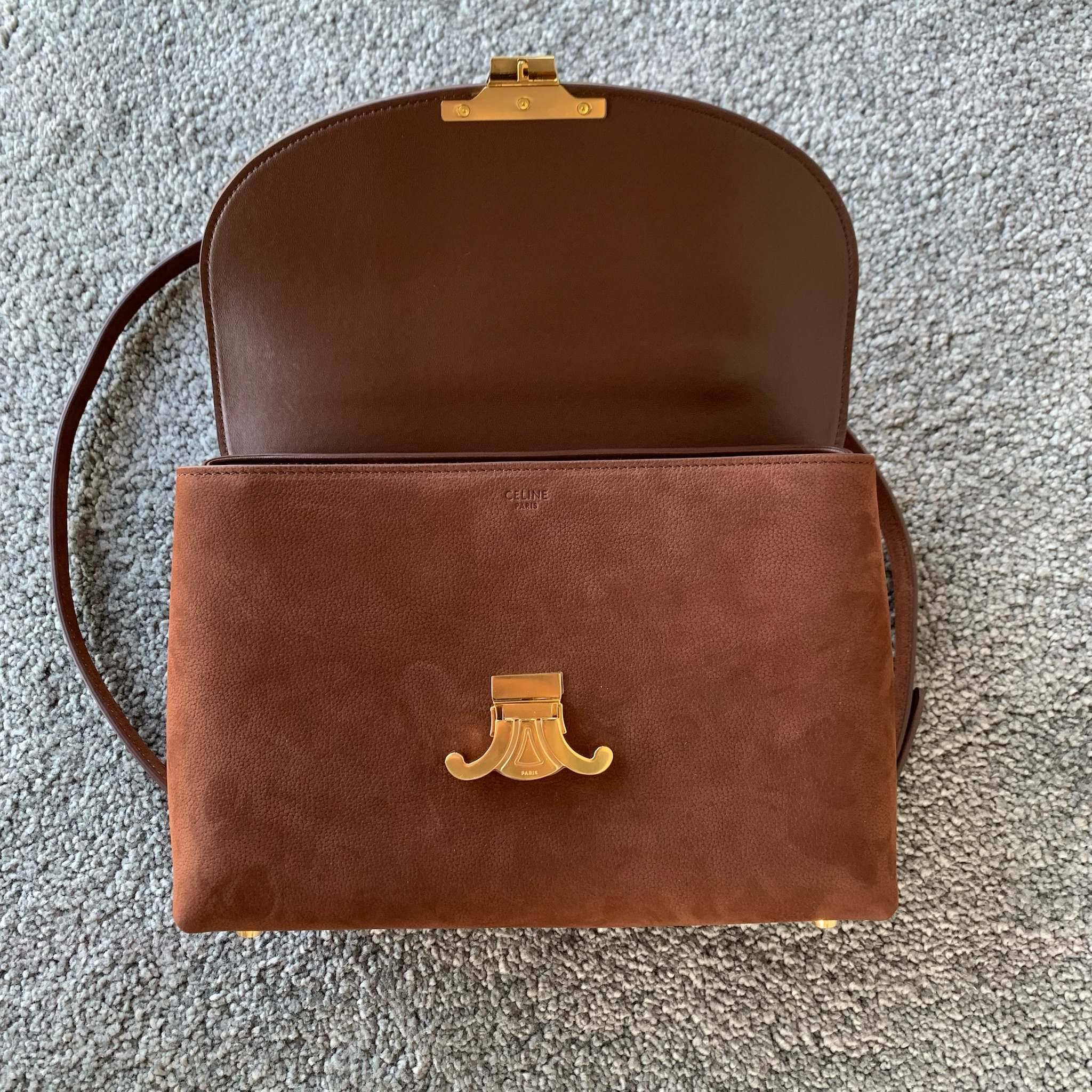 Celine Nino Medium Handbag in Chestnut Calfskin - Image 6