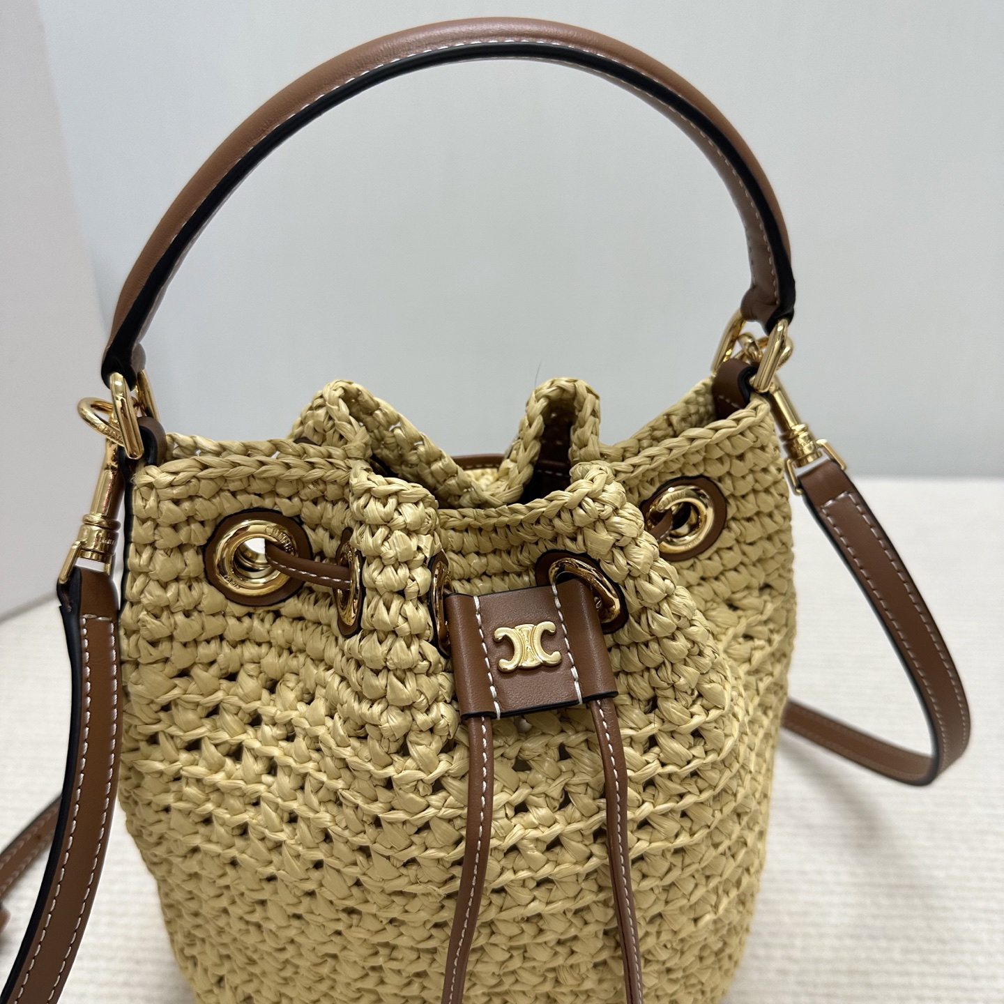 CELINE Teen Clara Woven Crossbody Bag - Image 6