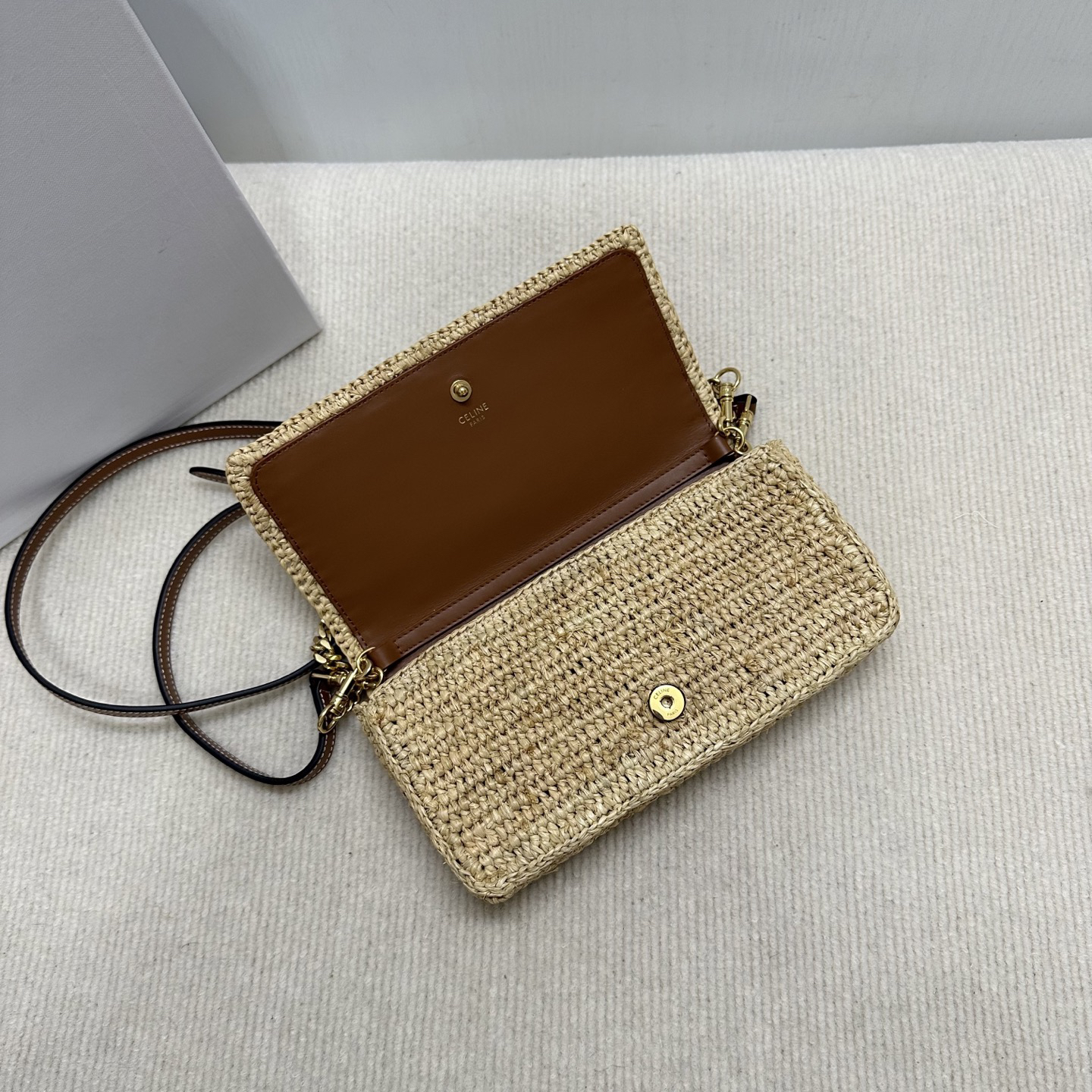 CELINE Multichette Woven Straw Mini Bag - Image 6