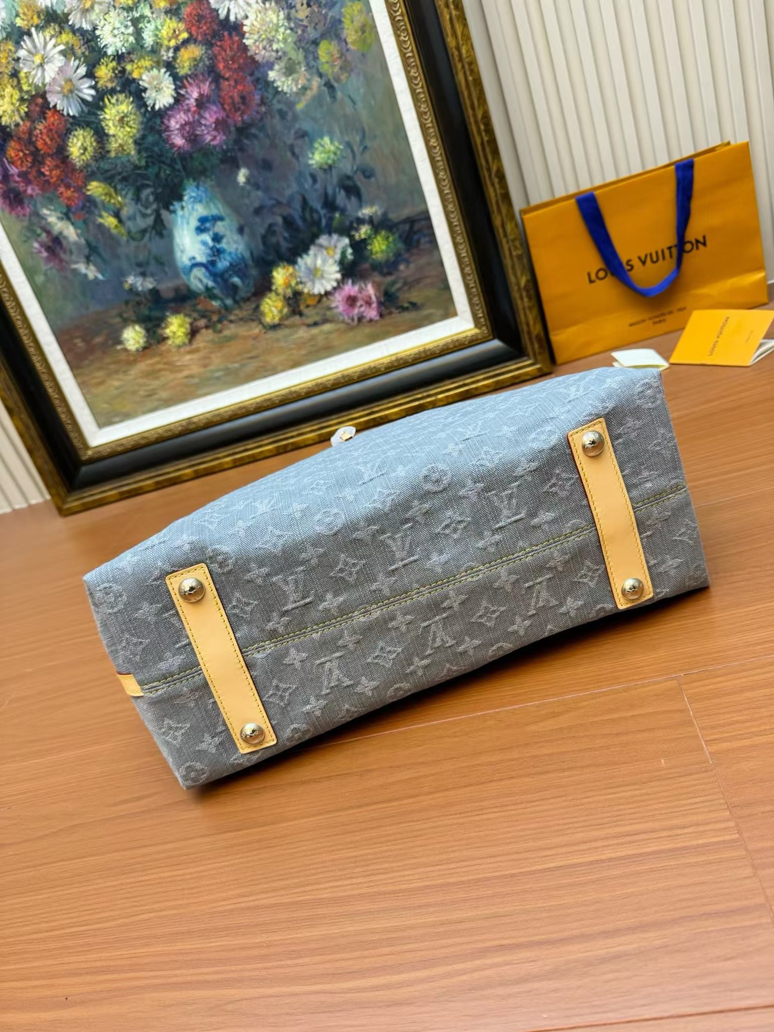 Louis Vuitton CarryAll Medium Monogram Denim Tote Bag - Image 7