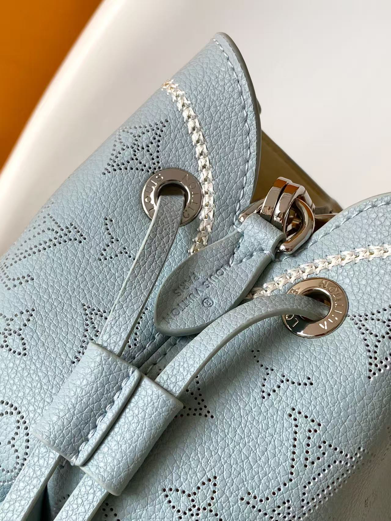 Monogram Perforated Leather Bucket Bag - Image 7