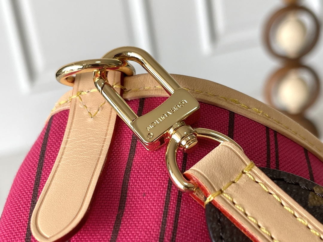 Louis Vuitton Neverfull MM Handbag in Damier Azur Canvas, Rose Pink - Image 7