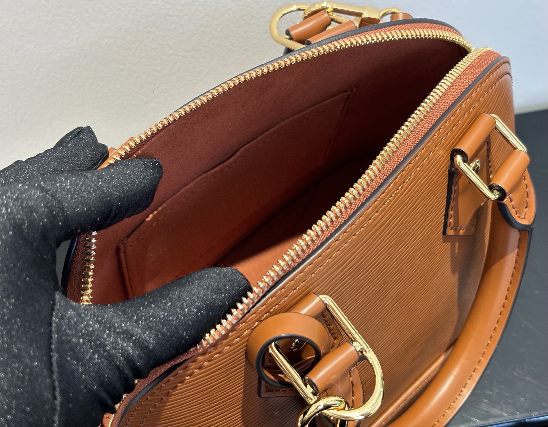 Alma BB Brown Epi Leather Handbag - Image 7