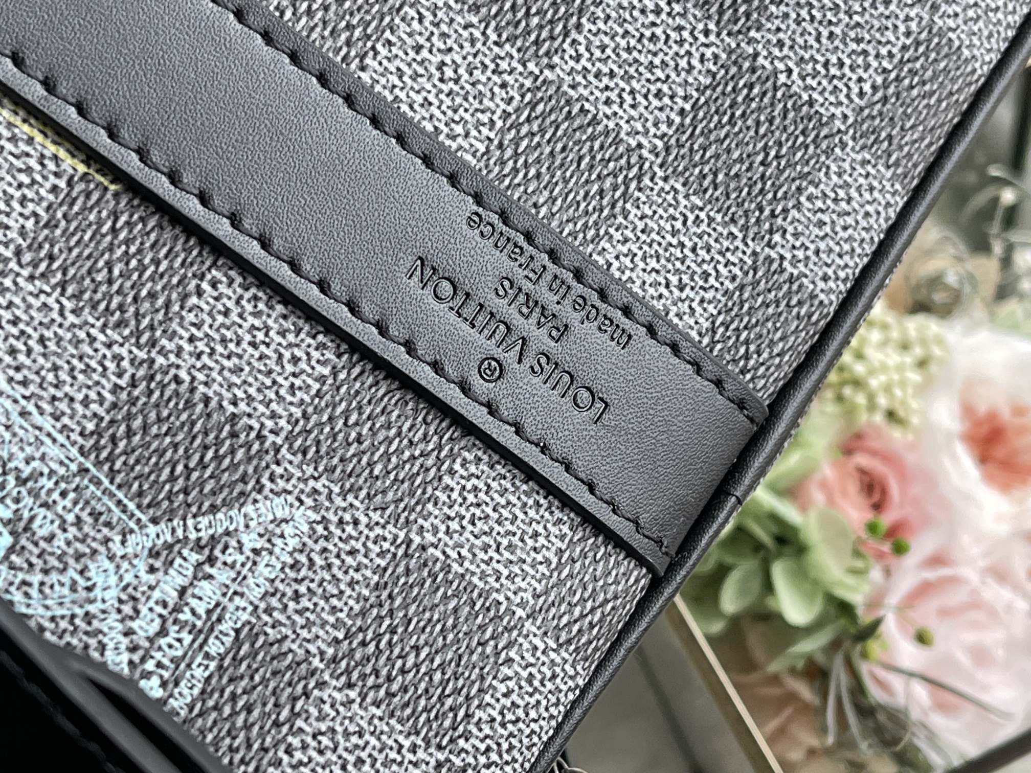 Louis Vuitton Keepall Travel Bag Damier Graphite Passport Stamp Print - Image 7