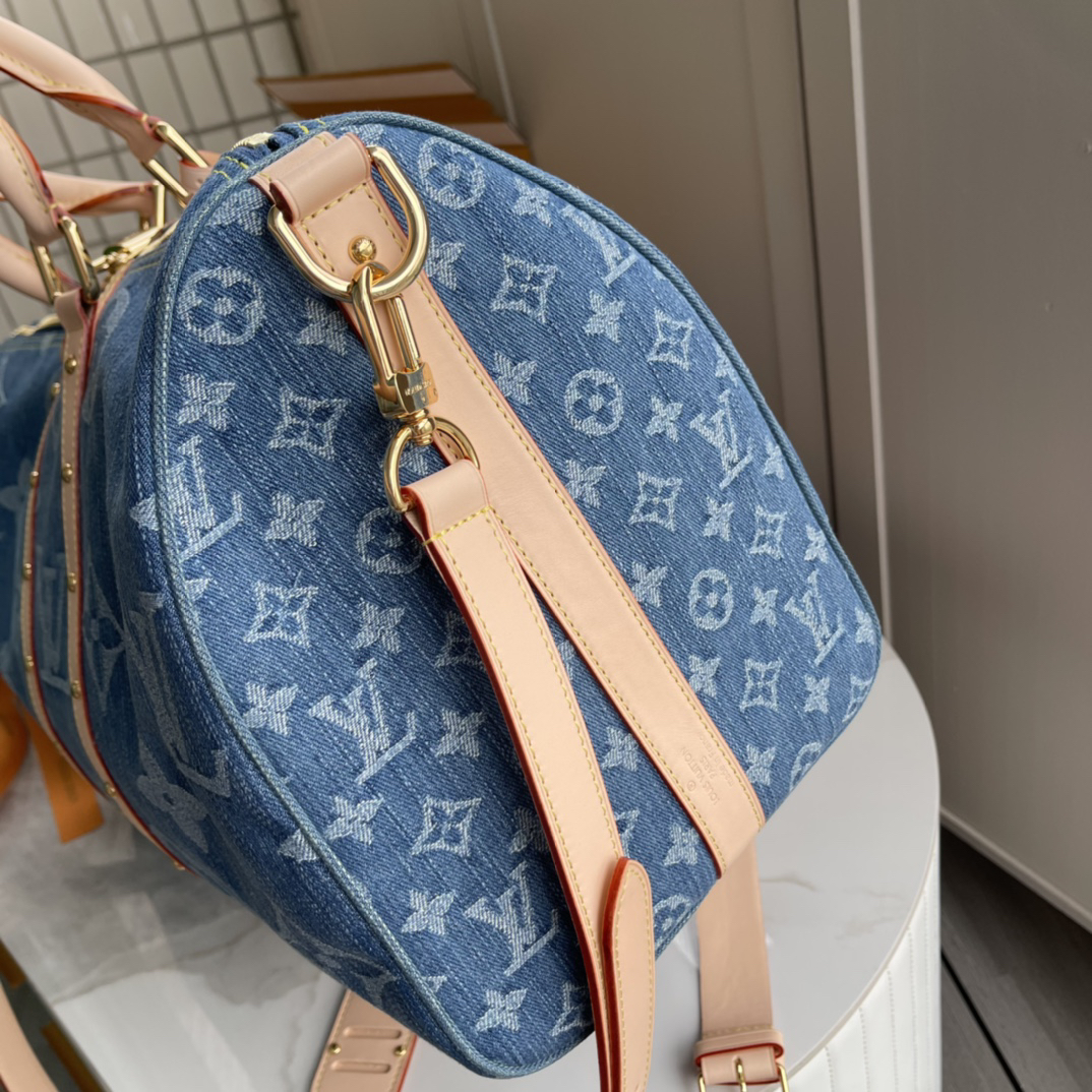 Keepall Bandoulière Travel Bag in Monogram Denim - Image 7