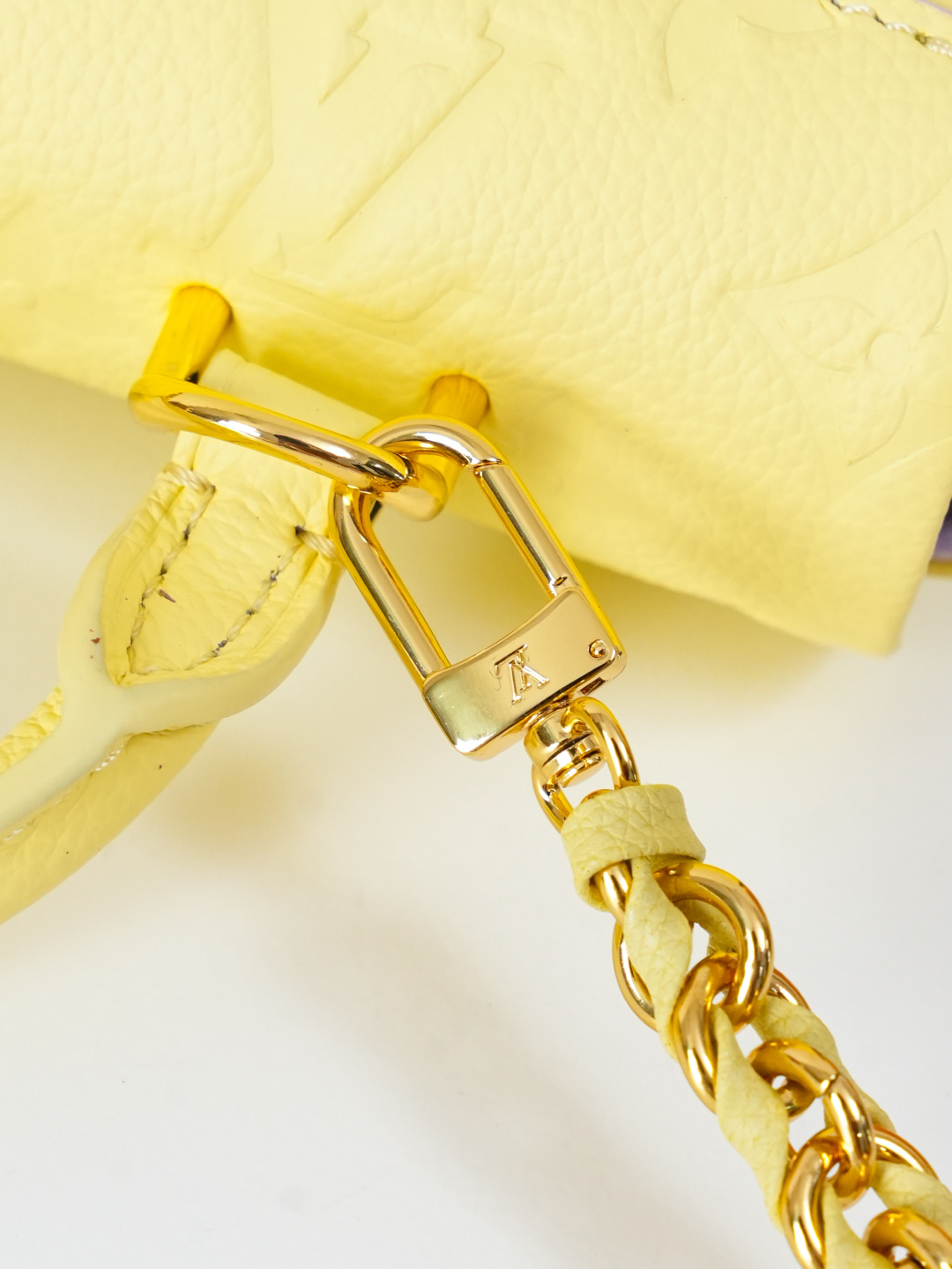 Louis Vuitton Nano Madeleine Handbag in Lemon Yellow Monogram Empreinte Leather - Image 7