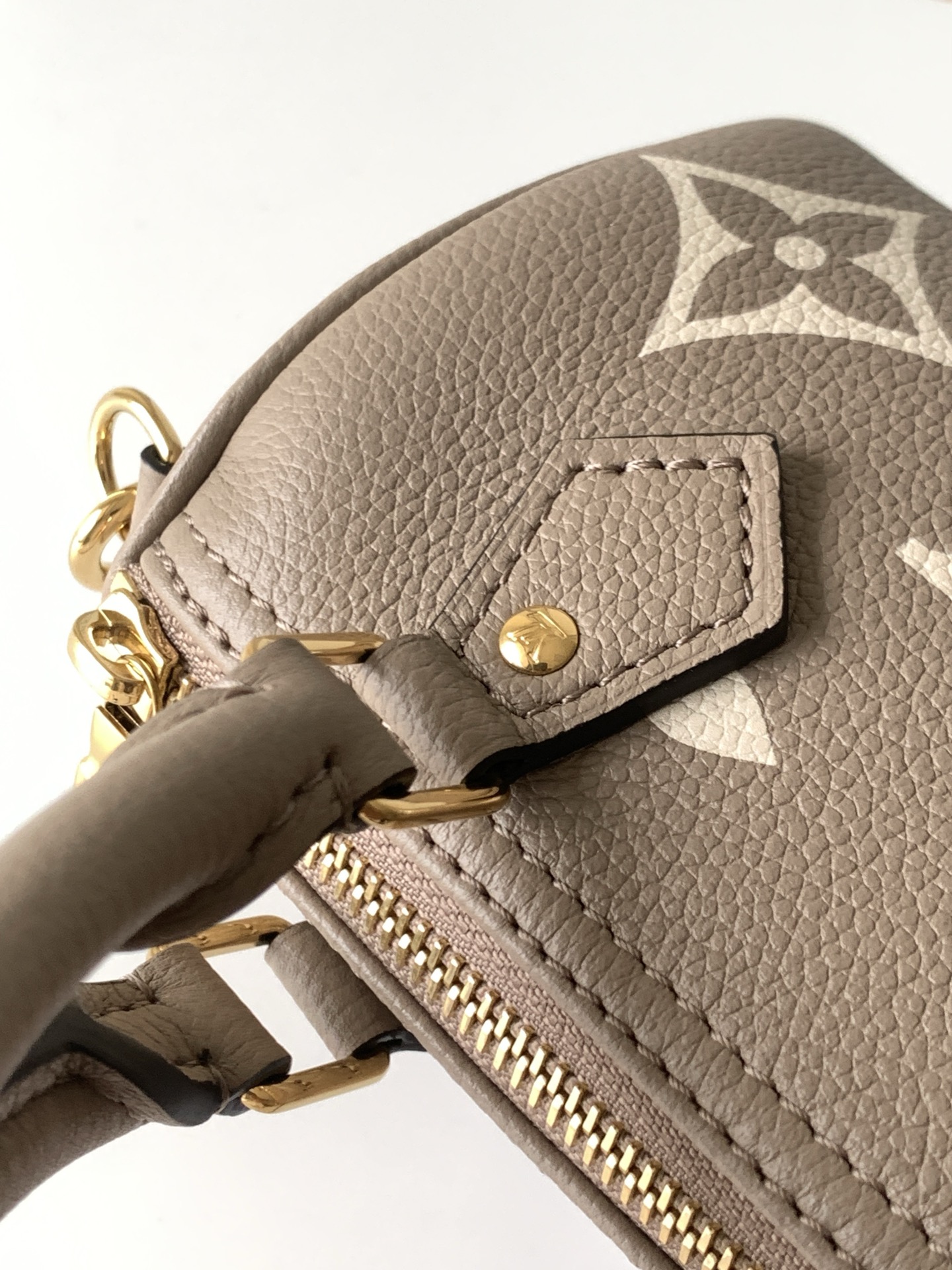 Nano Speedy Handbag in Elephant Grey Monogram Empreinte Leather - Image 7