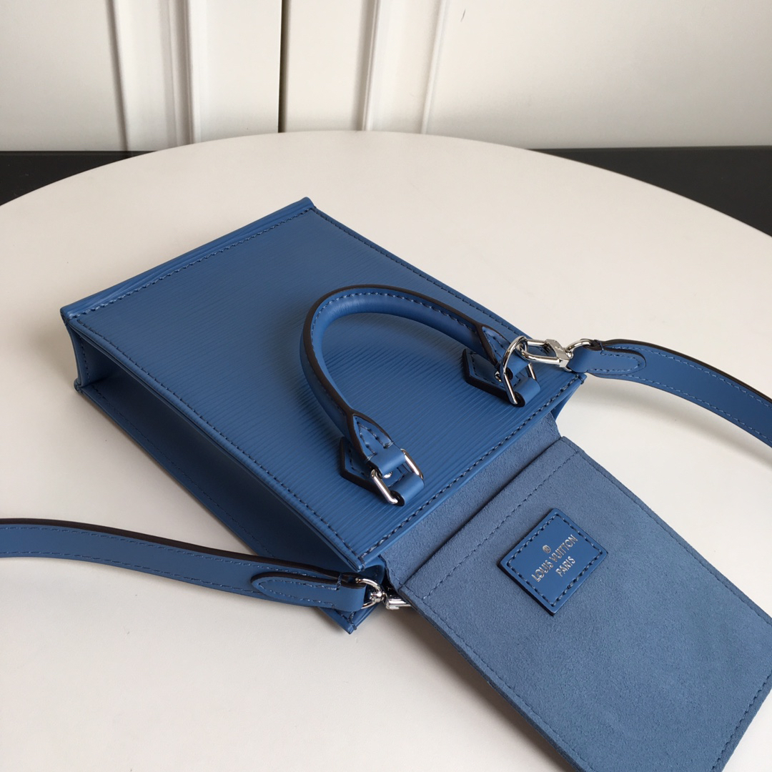 Louis Vuitton Petit Sac Plat Bag in Lake Blue Epi Leather - Image 7