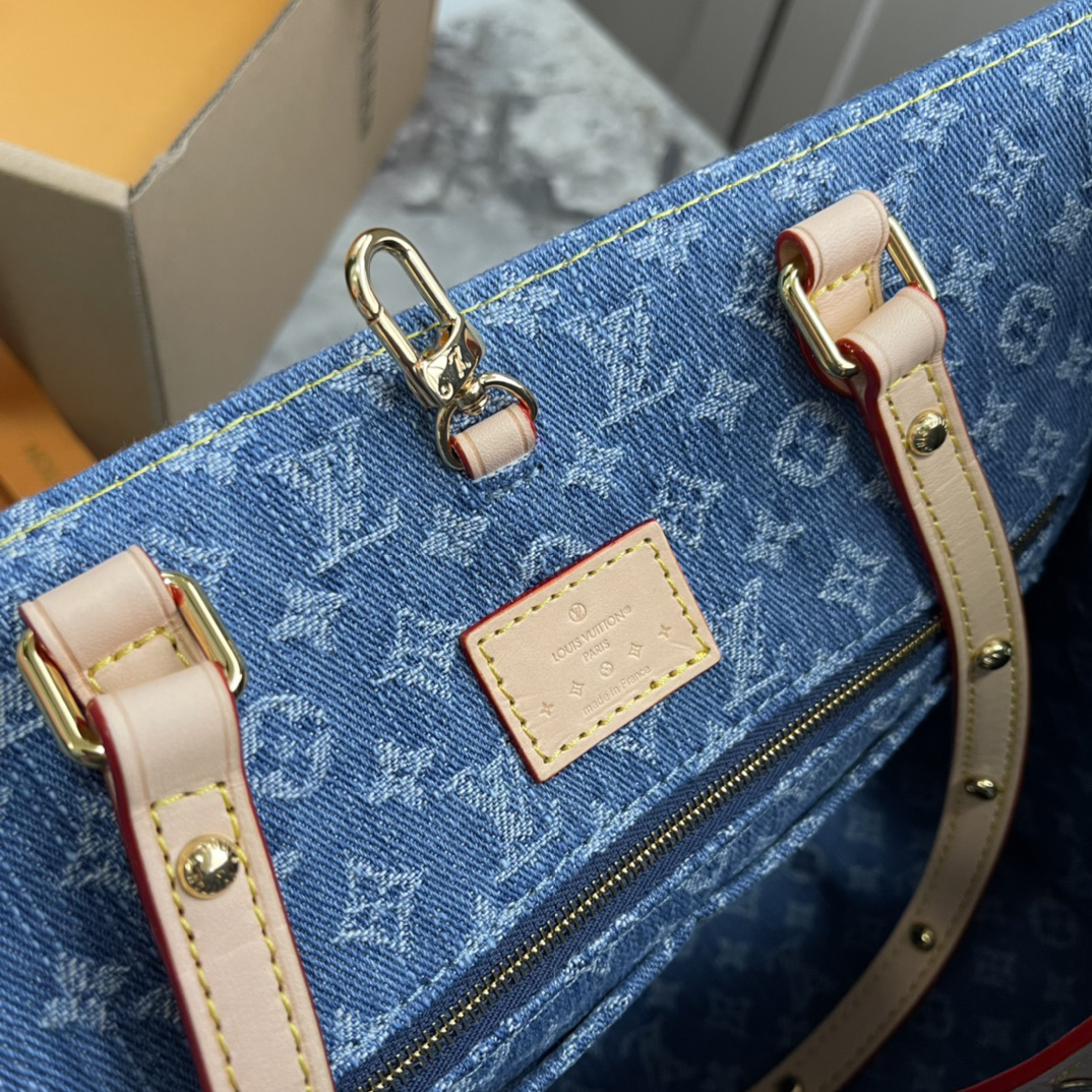 Louis Vuitton Onthego MM Monogram Denim Tote Bag - Image 7