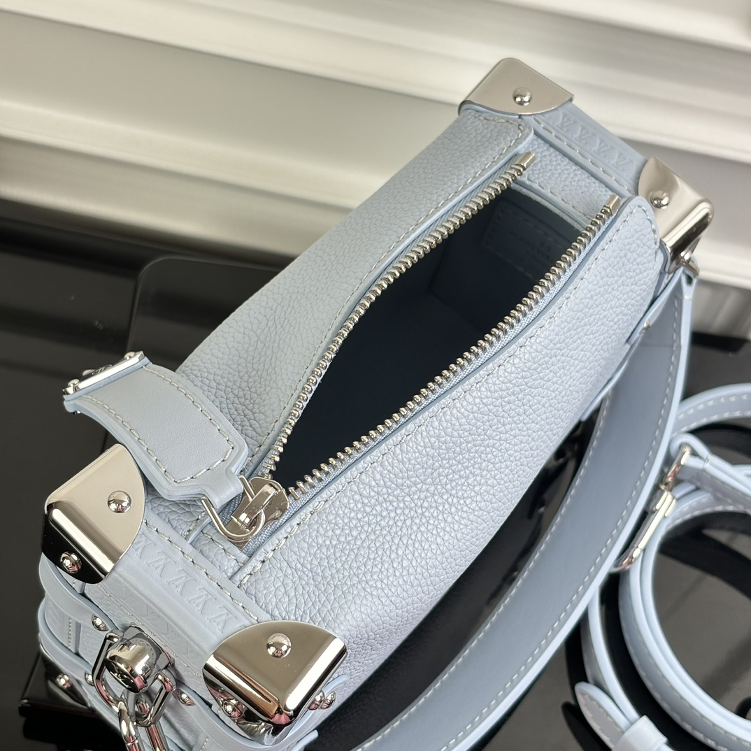 Louis Vuitton Side Trunk Small Handbag M23817 in Blue with Silver Hardware - Image 7
